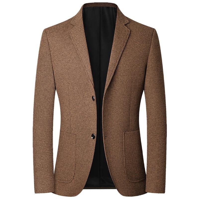 Herbst Herren Blazer Anzüge Jacken Business Casual Anzug Wollmäntel Hohe Qualität Männlich Slim Fit Blazer Jacken Blazer Mäntel 4XL kaffeebraun