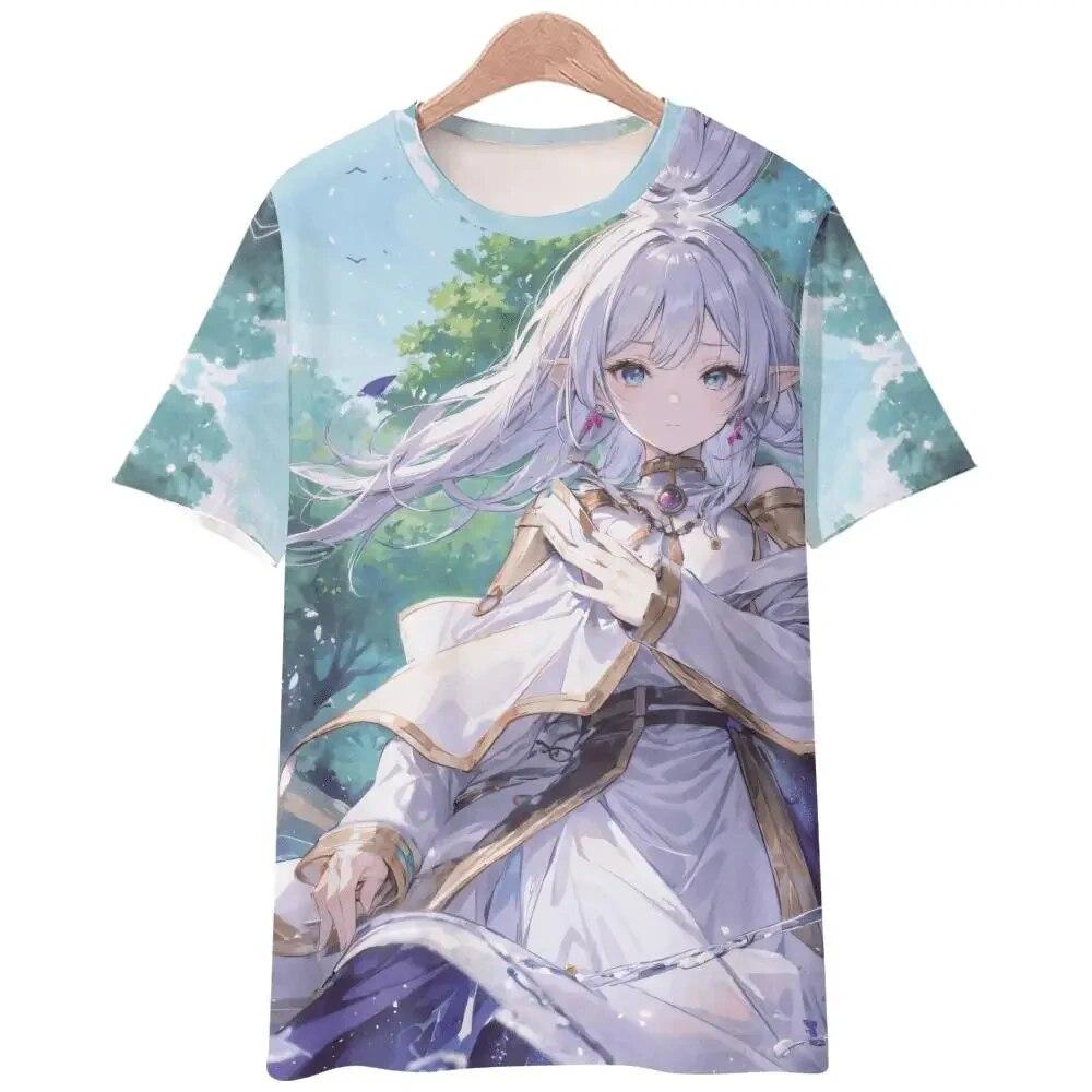 Anime T-Shirts Sousou no Frieren T-shirt 3D Print Street Männer Frauen Mode Übergroßen Kurzarm T Shirt Mädchen Tees Kleidung 6XL