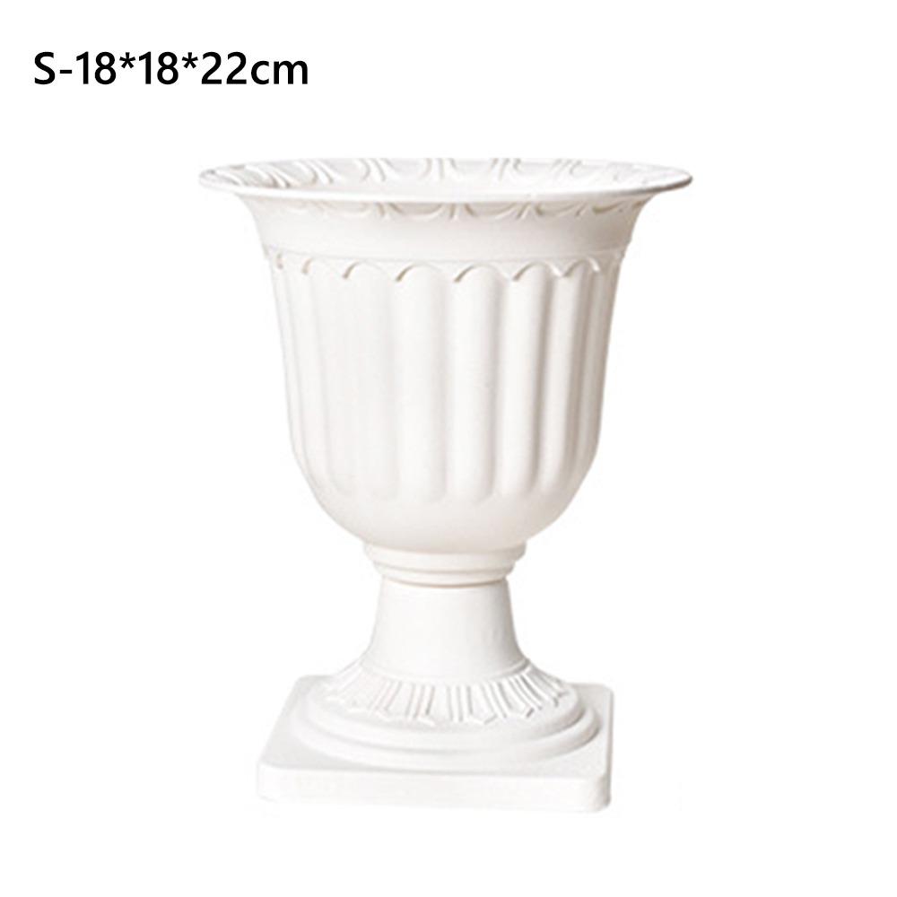 2 Stück Römische Plastikbehälter Blumentopf Hochzeitssockel-Stil Pflanzgefäß Kreative Töpfe Wohnzimmer S 18*18*22cm