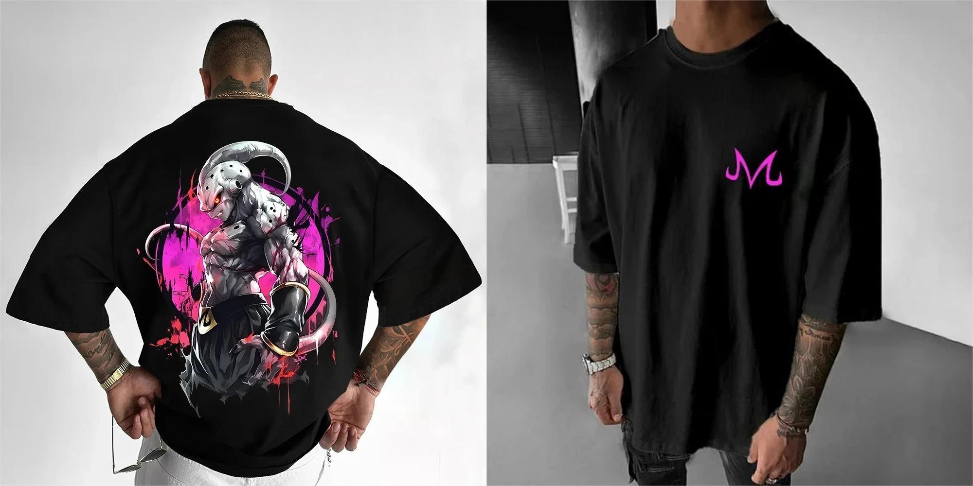 2026 Broly Dragon Ball Locker geschnittenes T-Shirt Unisex Anime Muskel Grafik-T-Shirt Streetwear Tintenspritzer Dämonenhörner Baumwolle Lässig Streetwear M beige