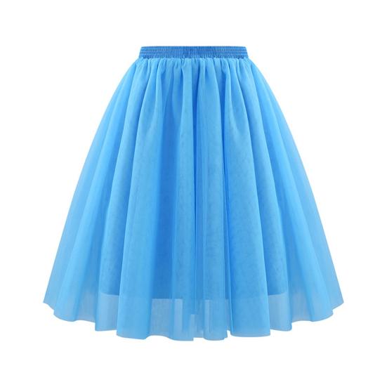Frauen Retro Ballett Rock Karneval Kostüm Petticoat Ballett 50er Jahre Multilayer Taille Unterrock Prinzessin XL himmelblaue