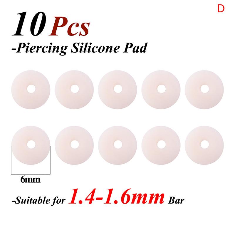 Silikon Piercing Schmuck Pad Heilung Discs Flexible Anti Hyperplasie 6mm-10pcs