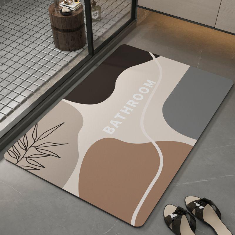Moderne Einfache Kieselgur Bodenmatte Badezimmer Wasserabsorbierend Schnelltrocknend Bodenmatte Toilette Toilette Rutschfest Und Pflegeleicht Bodenmatte 50*80cm