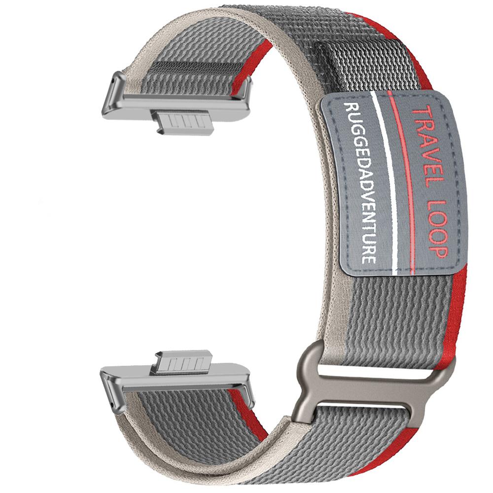 Nylonarmband für Huawei Watch Fit 4 Pro Band Sport Herren Damen Ersetztes Armband Huawei Fit 3 Fit 4 Travel Loop Correa Zubehör Huawei Fit 3 &Silver rot