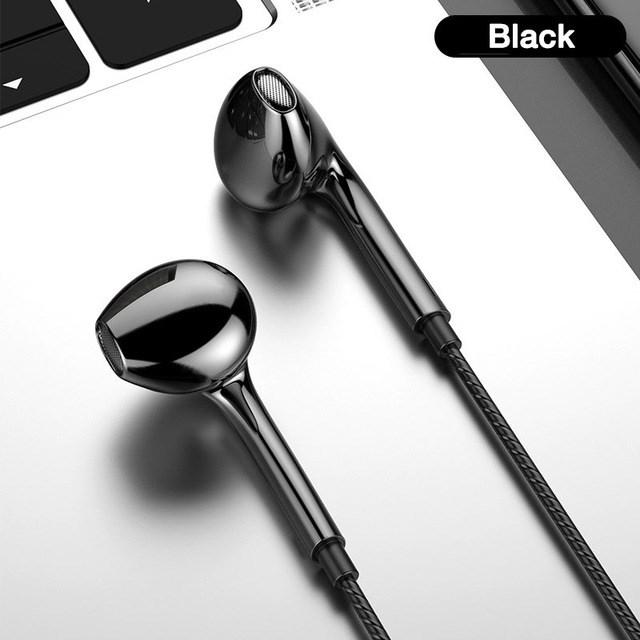 3,5 mm kabelgebundene Kopfhörer mit Bass-Ohrhörern, Stereo-Kopfhörer, Musik-Sport-Gaming-Headset mit Mikrofon für Xiaomi IPhone 5s-Kopfhörer schwarz