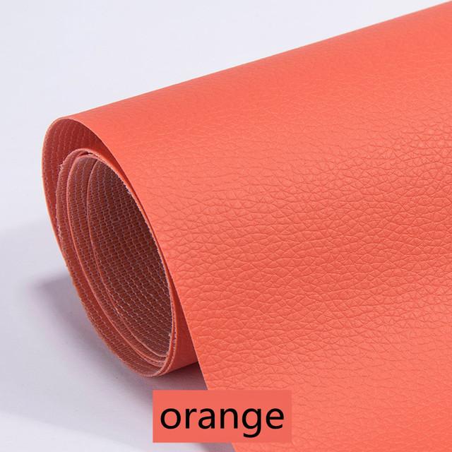 1 Stück selbstklebende Leder-Reparatur-Aufkleber für Autositz, Sofa, Zuhause, Leder-Reparatur, PU-Leder-Aufkleber, DIY-Aufarbeitungs-Patches 35x137cm orange