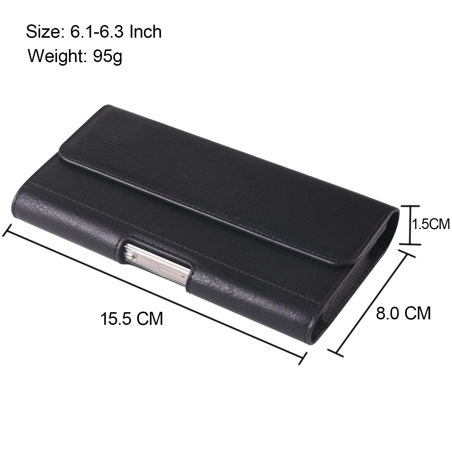 Leder Gürtelclip Handytasche Mann Taillentasche Halter für iPhone 16 15 13 Pro Max Samsung Galaxy S25 S24 S23 Xiaomi Redmi Note 12 Oppo Holster Pouch Cover Size S(6.1-6.3 Inch) schwarz