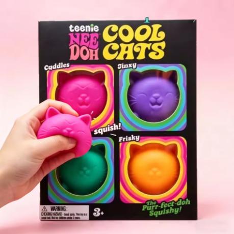 Schylling NEEDOH Cool Cat Squishy Spielzeug Langsamer Aufstieg Stressabbau Ball Sensorisches Fidget Spielzeug für Erwachsene Kinder Anti-Angst Sensorisches Spielzeug