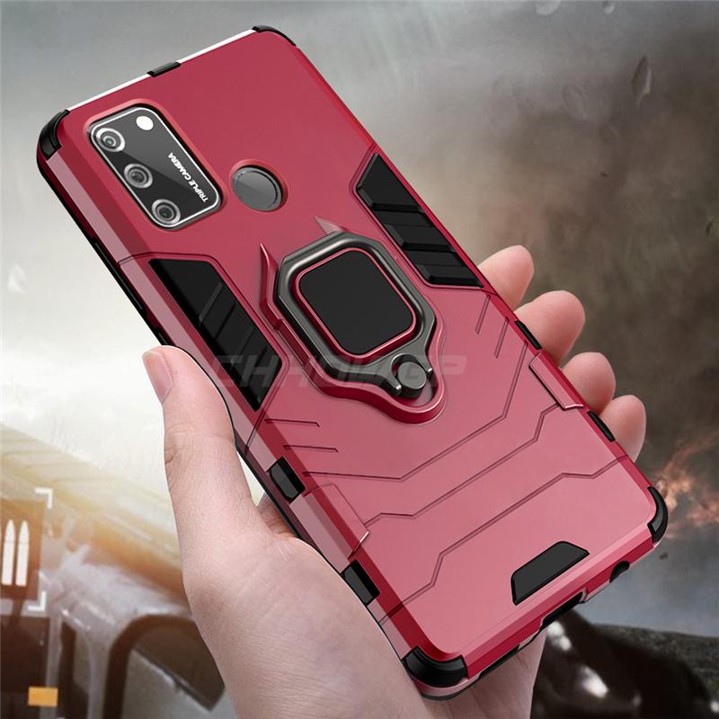 Luxus stoßfeste Rüstung Soft Case für Samsung Galaxy A21S A51 A71 A50 A70 A91 A81 A01 A11 A31 A41 A30 A20 A10 S M30S M31 Telefon Stoßstange Metall Ring Abdeckung Samsung Galaxy A10S rot
