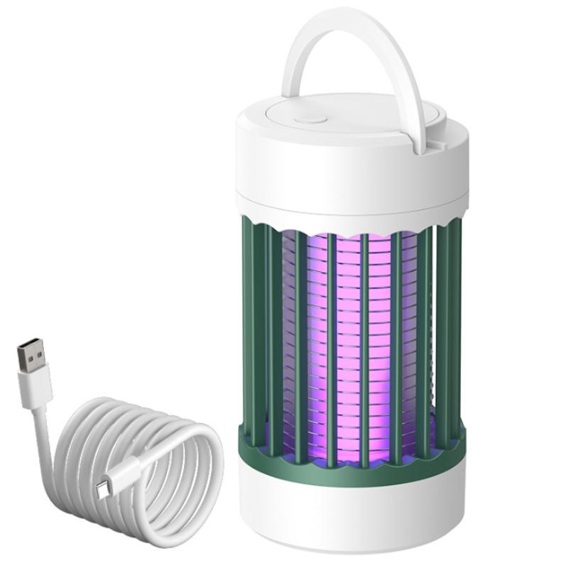 Anti Mücken Lampe Elektroschock Mückenvernichter Lampe Insektenfalle USB-Anschluss Schädlingsbekämpfung Mit Haken Aufhängbar Für Zuhause Camping Green-USB Charge(2 modes)