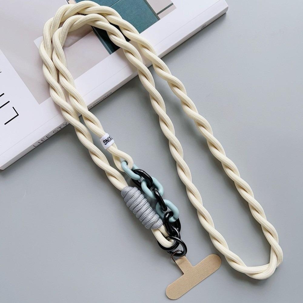 Geflochtenes Nylon-Handy-Lanyard Dopamin Crossbody Hängeseil Handy-Anhänger Zubehör 08 gray