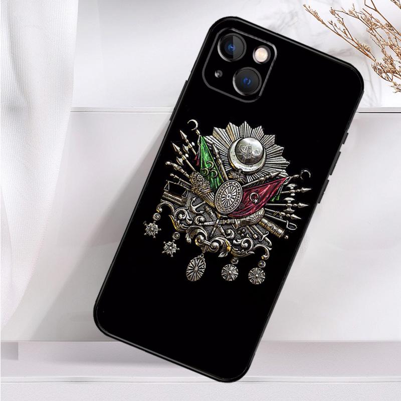 Osmanisches Reich Wappen Hülle für iPhone 14 16 15 Pro Max 11 12 13 Mini 7 8 Plus X XR XS MAX Weiche stoßfeste Hülle iPhone 16 Pro