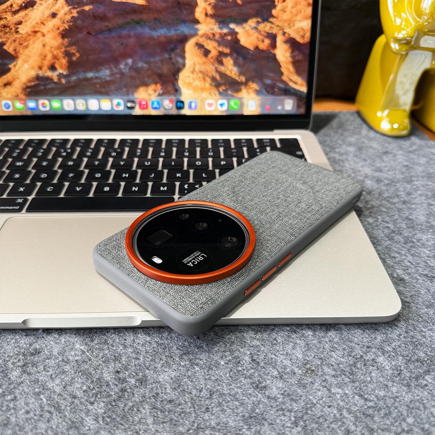 Für Xiaomi 17Ultra Hülle Matt Hart Mode Stoffmuster Magnetisch Anti-Rutsch Schutz Handy Rückseite Hülle Für Xiaomi 17 Ultra Schale Xiaomi 17 Ultra graue