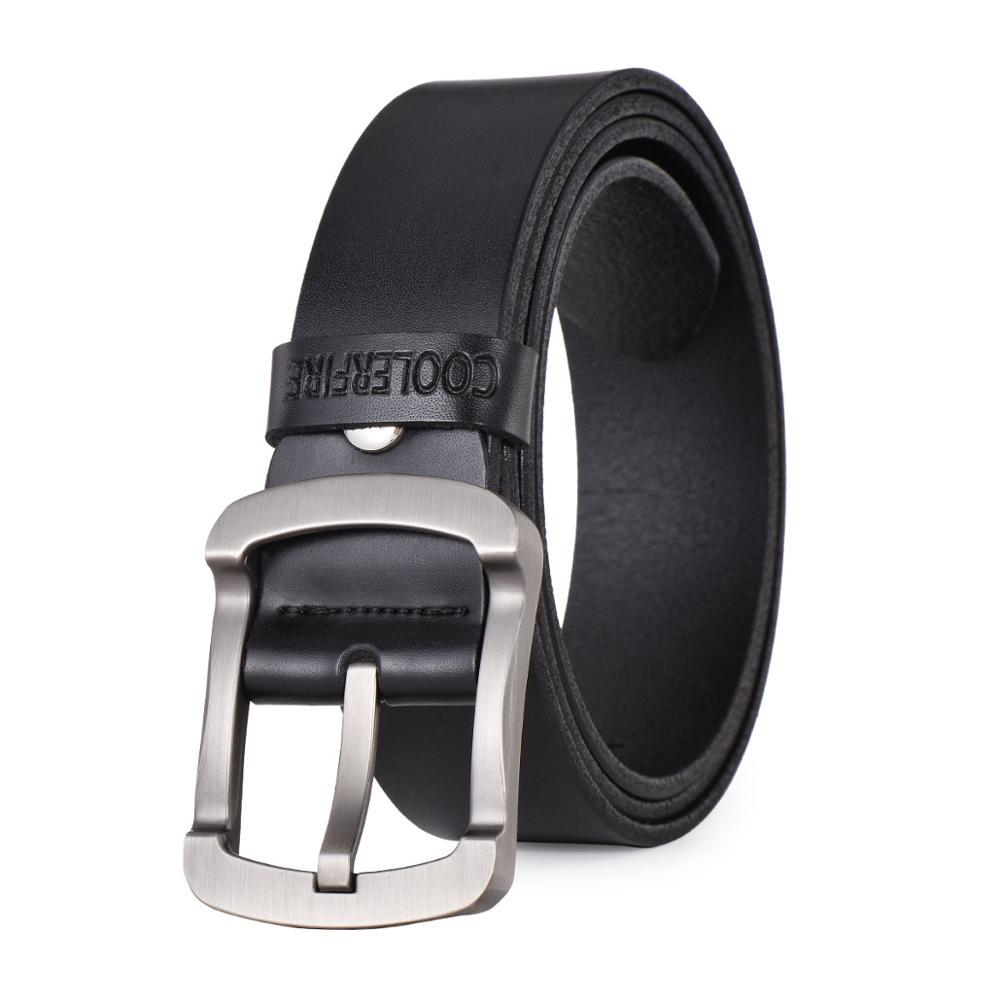 Mode Rindsleder Echtes Leder Gürtel Männer Schwarz Jeans Strap Männlich Vintage Casual Männer Gürtel 120cm schwarz