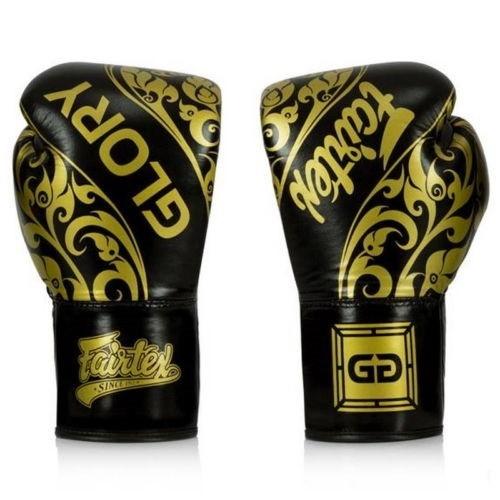 Fairtex Echte Leder Boxhandschuhe BGLG2 Schwarz 14oz