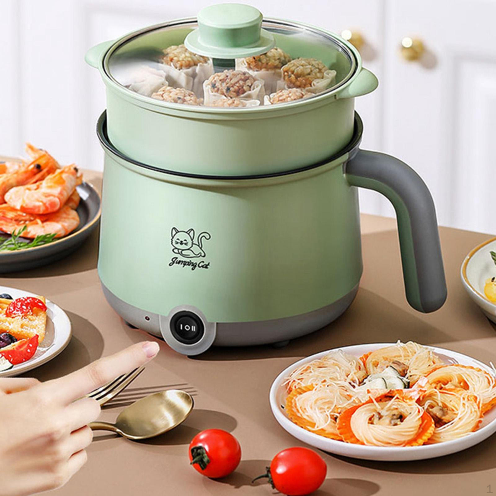 Elektrischer Topfkocher 1,8 l Ramen, Nudeln für Nudeln, Eier gray green