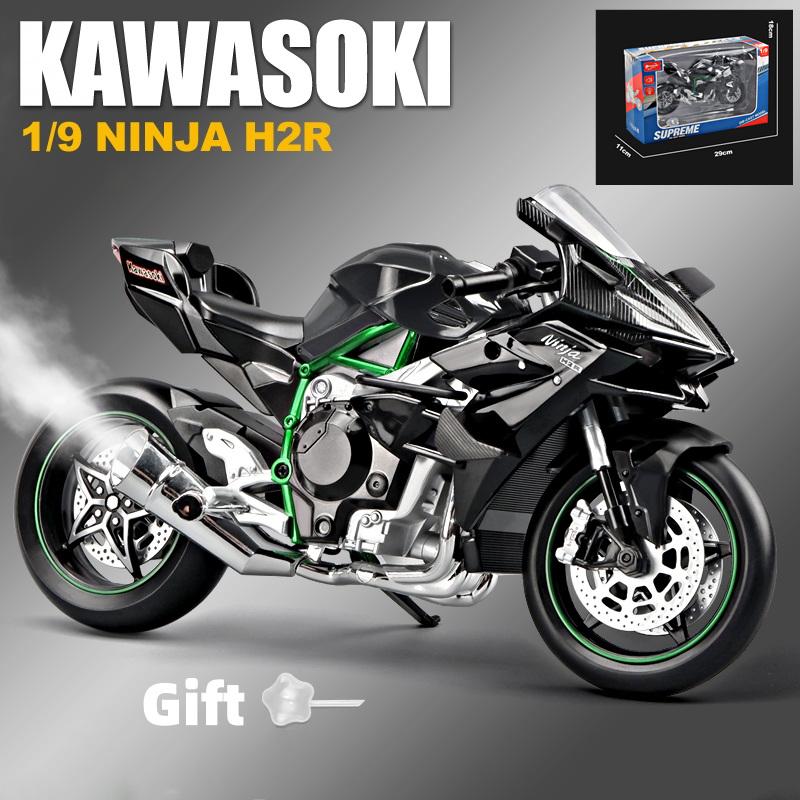 1:9 H2 H2R Legierung Rennmotorrad Modell Diecasts Bahn Sportmotorrad Modell Simulation Sound Licht Mit Spray Kinder Spielzeug Geschenk