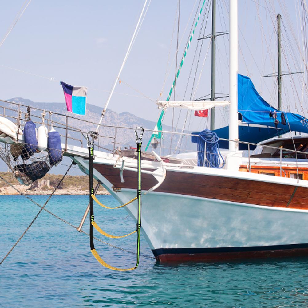 3 schritt Boot Strickleiter Nylon Gurtband Einstiegsleiter Tragbare Angeln Strickleiter für Schlauchboot