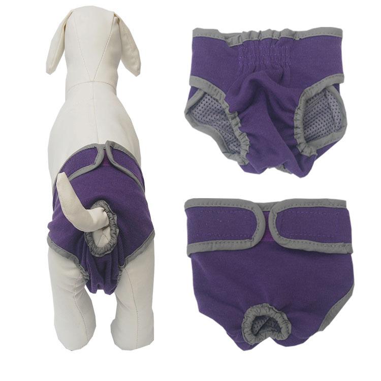Mode Hund Physiologische Hosen Windel Sanitär Waschbar Weibliche Hund Höschen Für Hunde Sanitär Höschen M violett