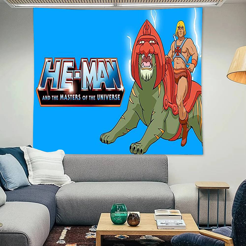 HeMan und die Masters of the Universe Anime Wandteppich Dekoration Schlafzimmer Wohnheim Hintergrundtuch Ferienhaus Party 150x200cm(60x80in)