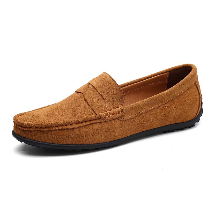 Plus Größe Wildleder Schuhe Männer Müßiggänger Bequeme Casual Schuhe Männer Fahren Schuhe Mokassins Männer Wohnungen Schuhe 44 hellbraune