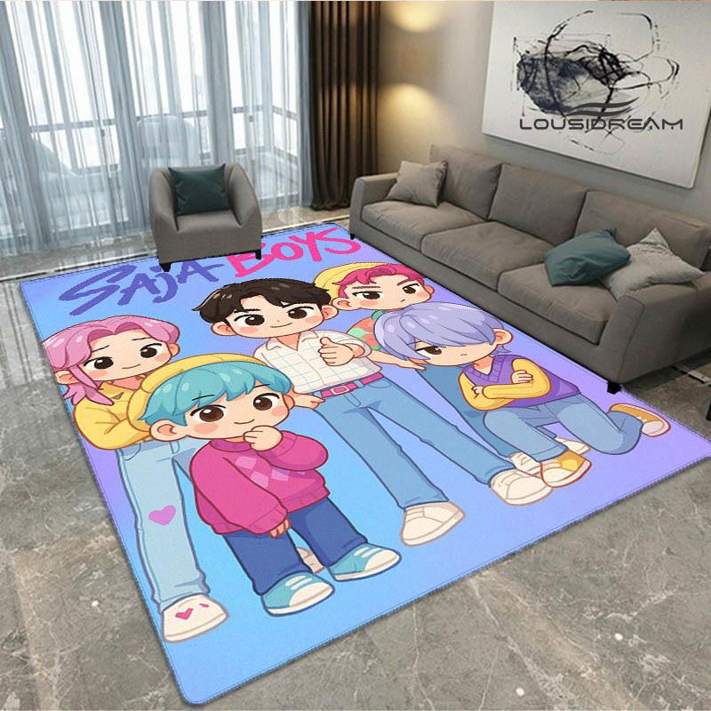 KPop Dämonenjäger Teppich rutschfester Teppich Außen Teppiche Bereichsteppich Haus Schlafzimmer Dekor Teppich für Schlafzimmer Geburtstagsgeschenk 40x60cm