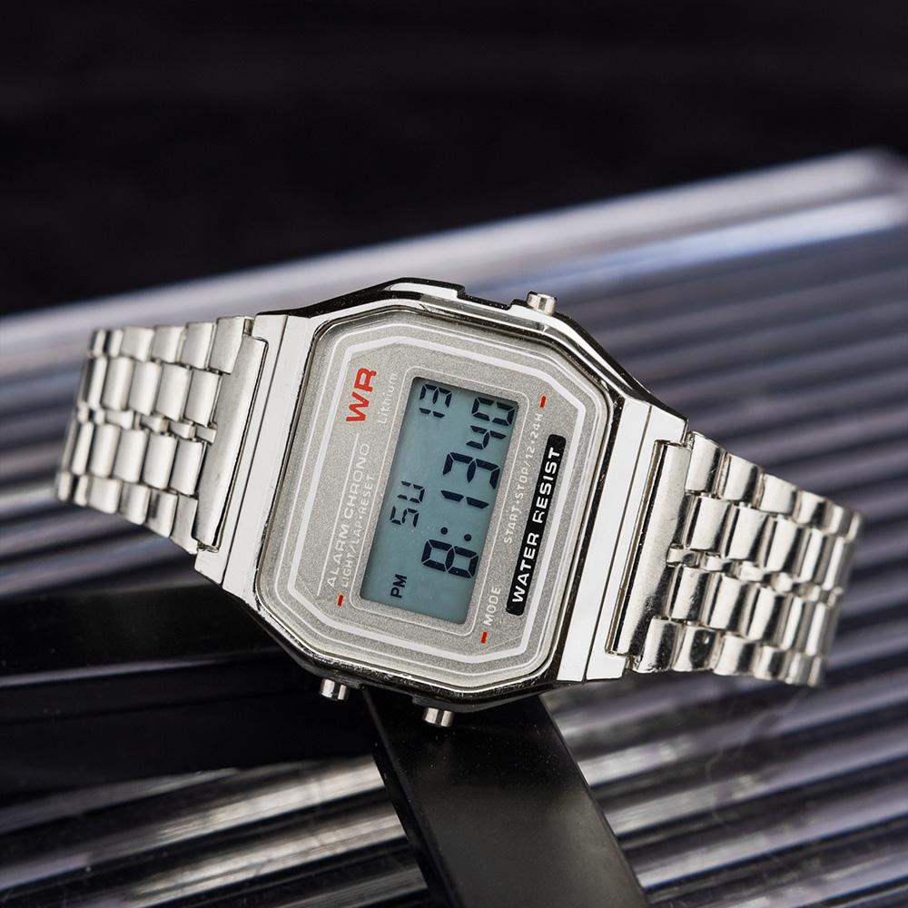 F91W Band Uhr Wasserdicht Retro Digitale Edelstahl Sport Militär Uhren Männer Frauen Luxus Elektronische Handgelenk Uhren Uhr