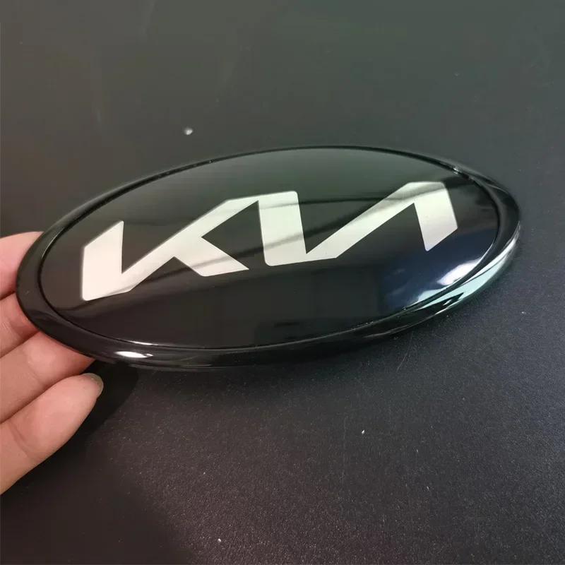 2026 Heißer Autoaufkleber Auto Frontklappen-Emblem Heckklappen-Abzeichen Aufkleber für KIA KN K2 K3 K4 K5 Sportage Picanto Sorento Rio Soul Cee 18.3 x 9.2cm schwarz