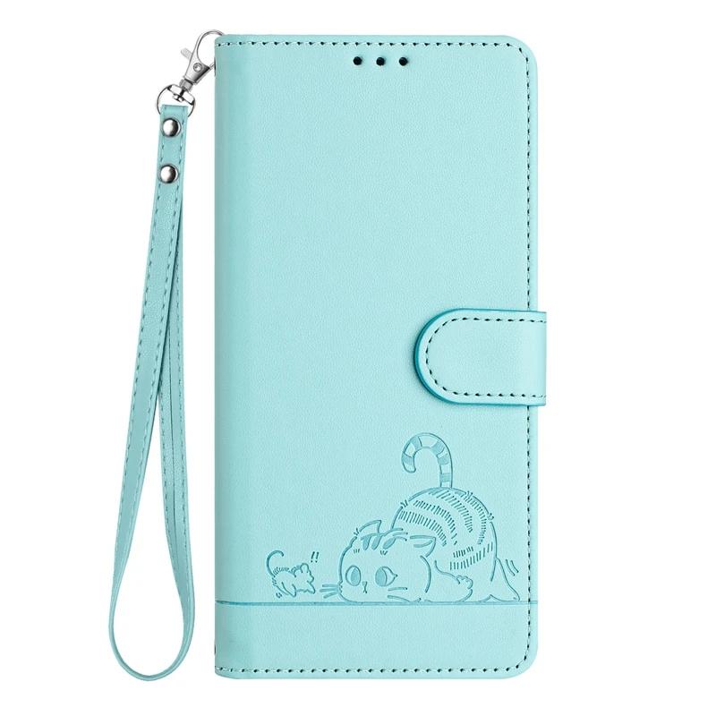 Für T-Mobile T Phone 3 Hülle Leder Flip Wallet Diebstahlschutz Bürstenhülle auf sFür Etui T-Mobile T Phone 3 TPhone3 Revvl 8 Hülle Capa T-Mobile T Phone 3 minze, grüne
