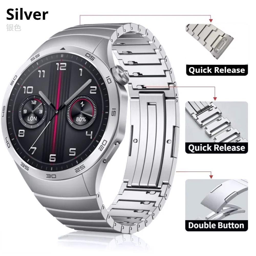 1:1 Keine Lücken Luxus Titanarmband für Huawei Watch GT6 Pro 46mm Metallarmband für Huawei Watch GT 6 46mm Spezialisiertes Schnellverschluss-Uhrenarmband HUAWEI GT6 PRO 46mm silber
