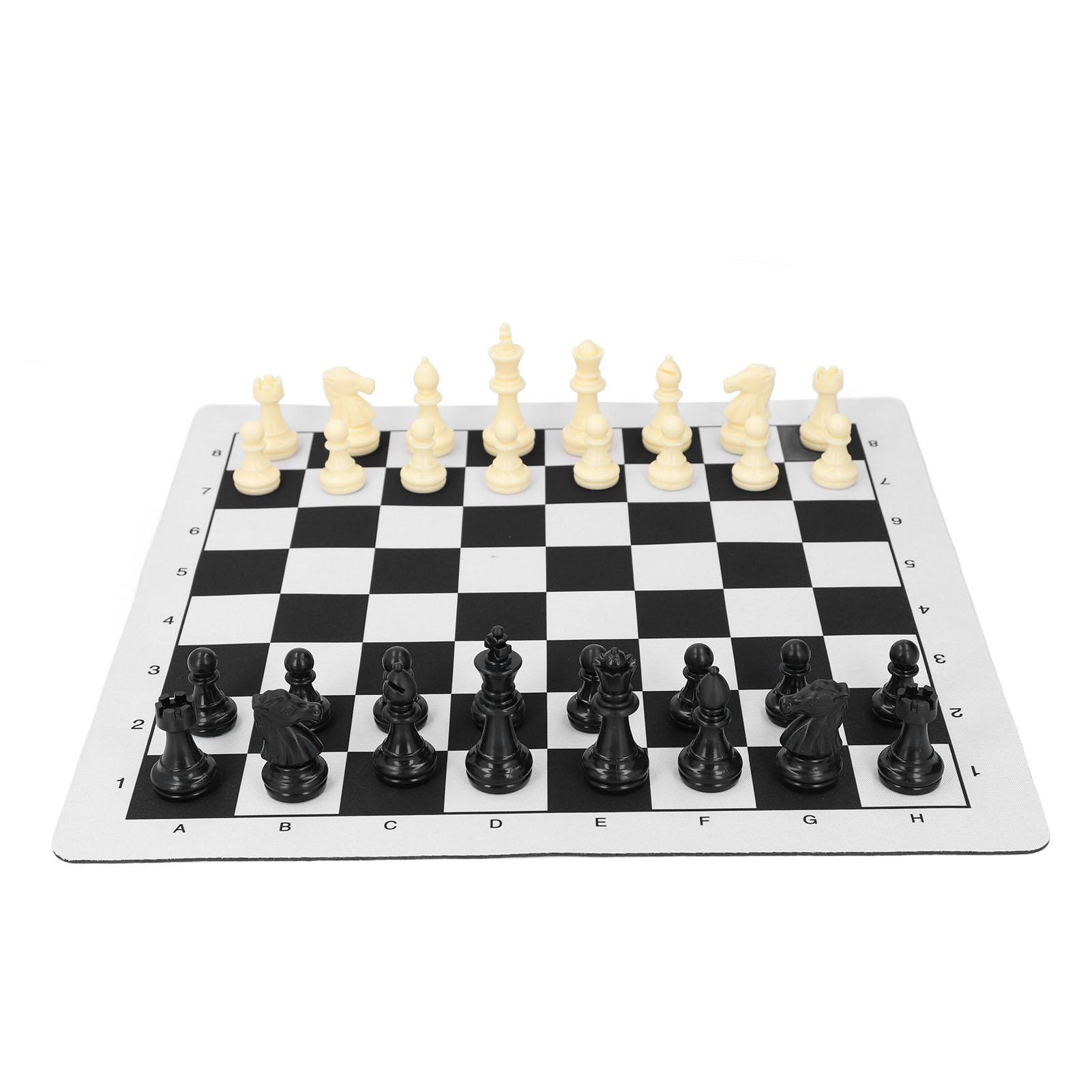 Reise Schachspiel Set Professionelles Standard Faltbares Aufrollbares Reise Schachbrett mit 32 Schachfiguren