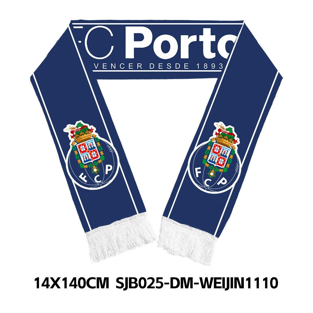 Gestrickter Polyester-Fußballfan-Schal 140x14cm Fan-Schal Muster mit Vereinswappen Sportzubehör für den Außen- und Innenbereich one size