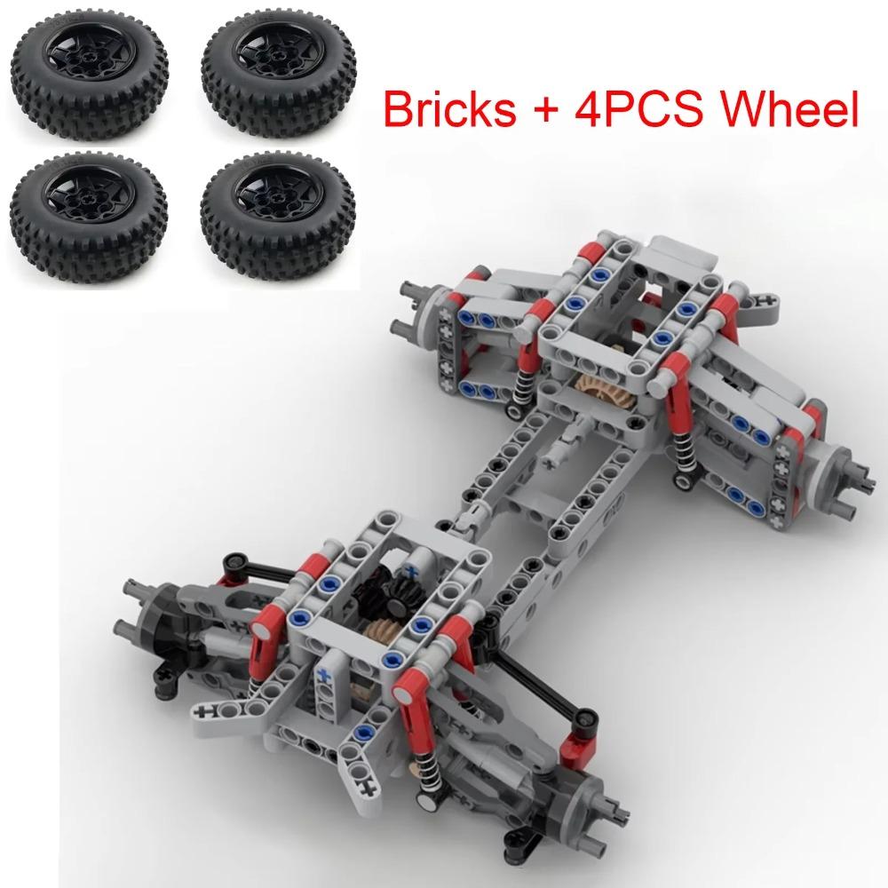 Allradantrieb Einzelradaufhängung Differential Fahrgestell Lenkachse MOC Bausteine Technik Autoteile Spielzeug Kindergeschenk
