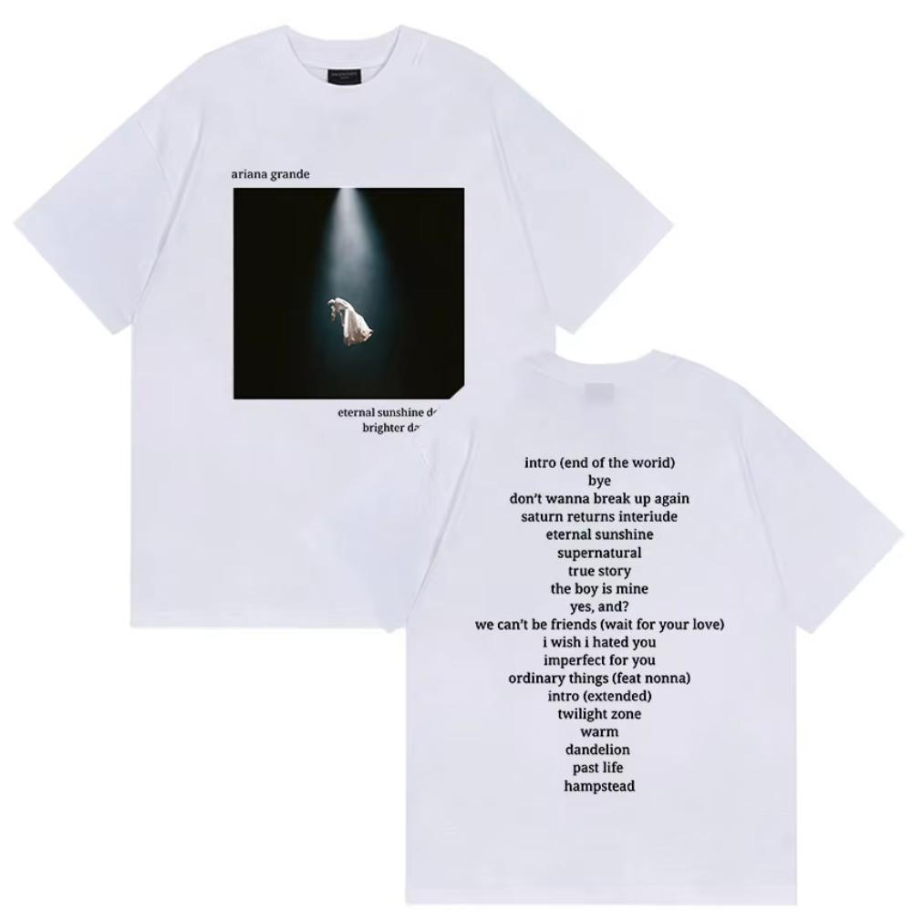 Ariana Grande Brighter Days Ahead Album 2025 Grafik T-Shirts Herren Damen Hip Hop Mode Baumwolle Kurzarm T-Shirt Streetwear 3XL