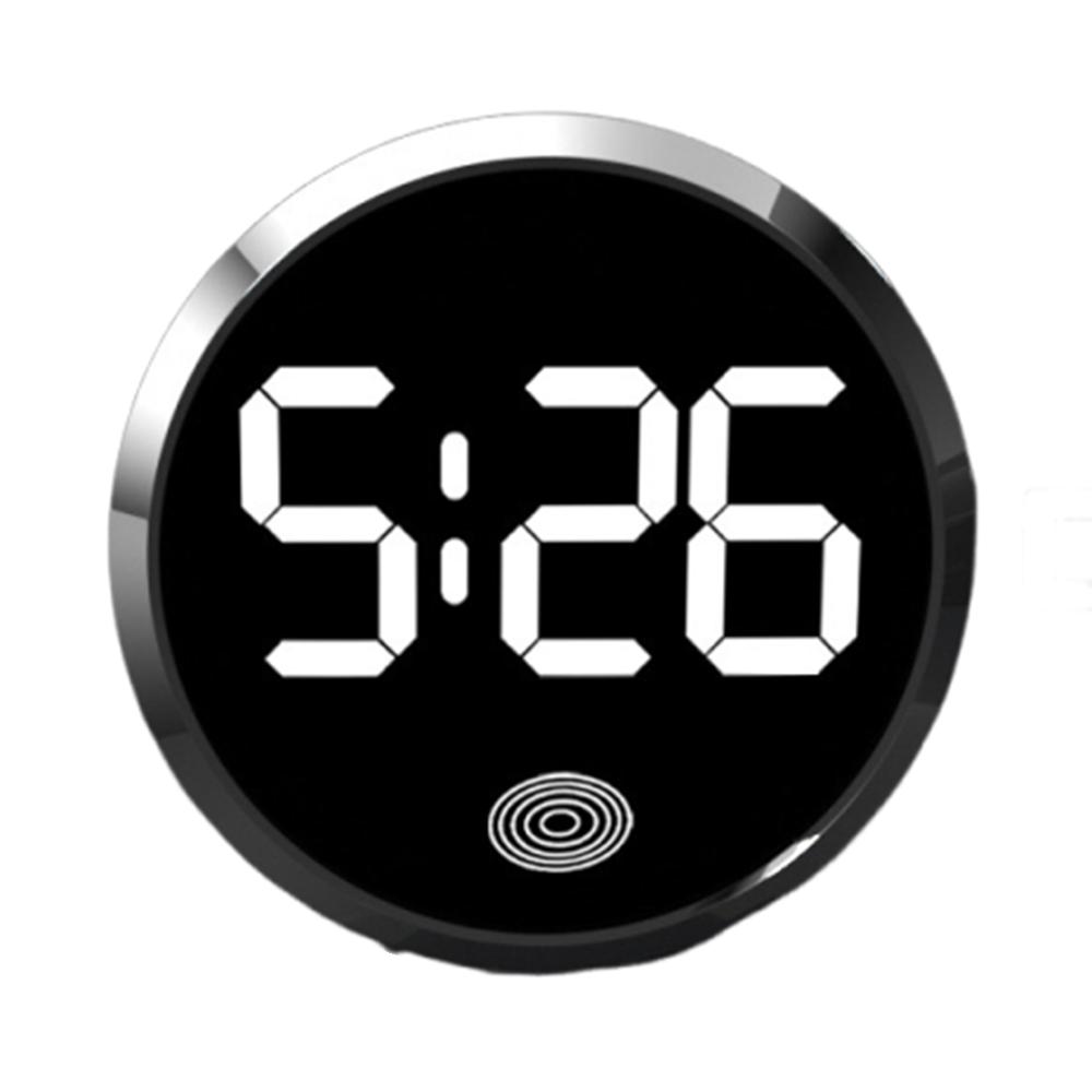 LED-Zeitanzeige Digitaluhr Mini LED Elektronische Uhr Kreative Auto Armaturenbrett Uhr Home/Büro Silver - White Light