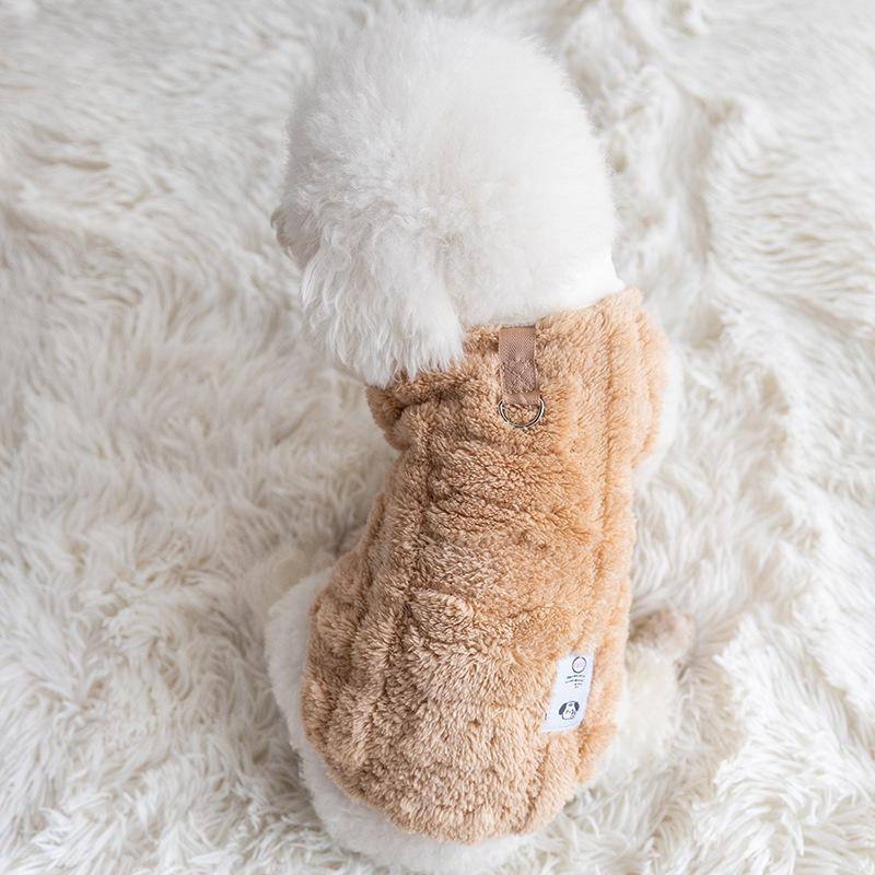 Winter warme Haustier Hund Kleidung Fleece Hund Mantel Jacke für kleine mittelgroße Hunde süße Welpen Weste Hund Zubehör M hellbraune