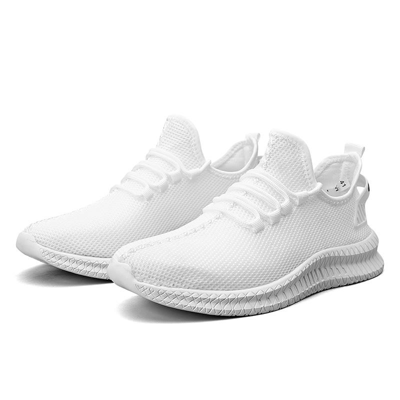 TUINANLE Herren Sneakers Mesh Freizeitschuhe Leichte vulkanisierte Schuhe Walking Sneakers 39-48 45 weiß