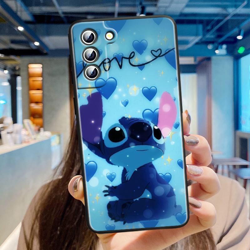 Stitch Cartoon Cute für Samsung Galaxy S24 S23 S22 S21 S20 FE S10 S10E Plus Ultra Pro Lite 5G Schwarze TPU-Telefonhülle Samsung S10 Plus