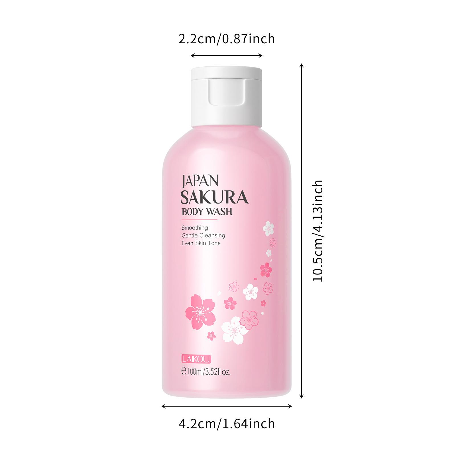 LAIKOU Sakura Duschgel Duschgel 100ml Lotion Glatte, sanfte Reinigung Feuchtigkeitsspendende Aufhellung Poren Reparieren Körperpflege rosa