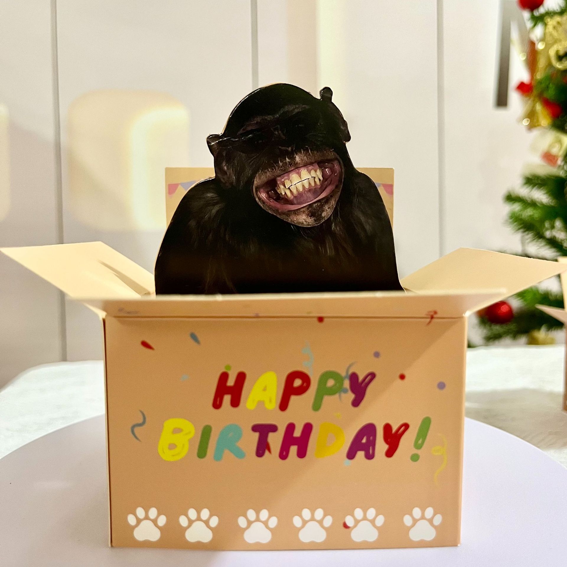 1 Stück Urkomische Happy Birthday Pop-Up Karte - Humorvolles 3D-Figurendesign mit Herzballons & Konfetti, Verspielte Karte E