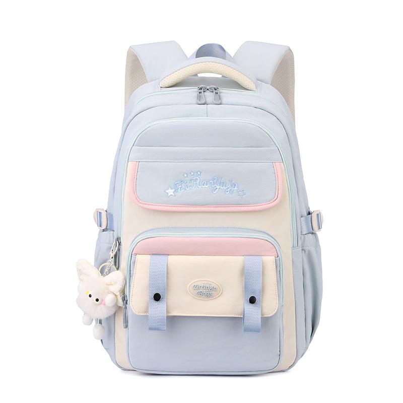 Neue Schulranzen mit mehreren Fächern Mode Frisch Grundschulmädchen Buchtasche Klasse 3 bis 6 Leichte atmungsaktive Rucksäcke für Schüler der Mittelstufe blau