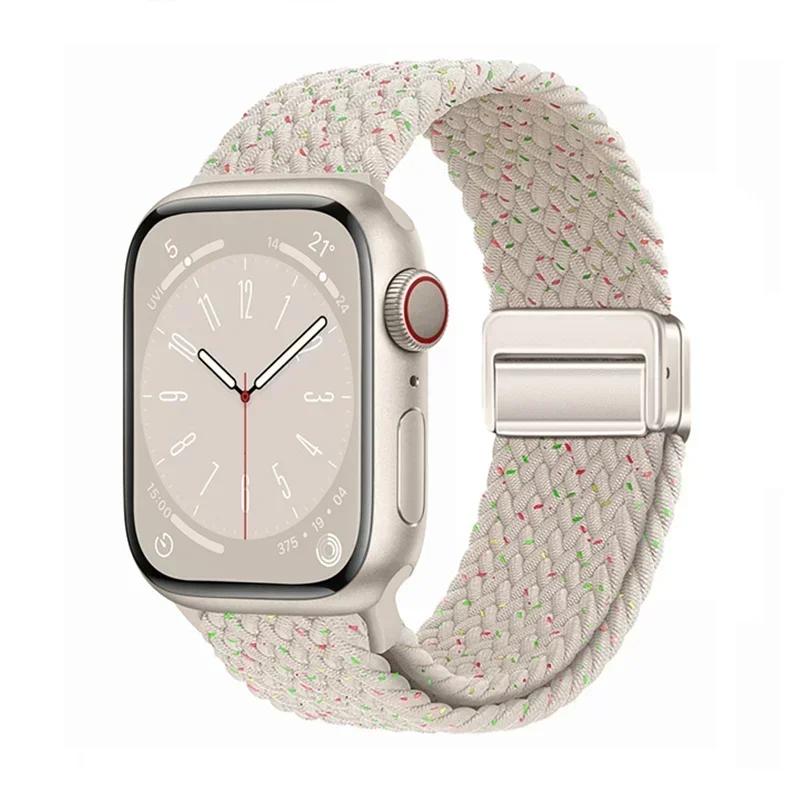 Geflochtenes Armband für Apple Watch Armband 44mm 40mm 45mm 46mm 49mm 41mm 38 Magnetisches correa Armband iWatch Serie se 7 6 8 9 10 Ultra 2 38-40-41-S10-42mm