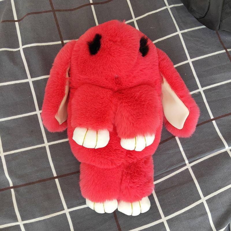 Play Dead Rabbit Tasche süße Kaninchen Imitation Rex Kaninchen Fell Tasche Plüsch Kaninchen Tasche Kette Kaninchen Tasche Crossbody Kette Damen Tasche wassermelone roten