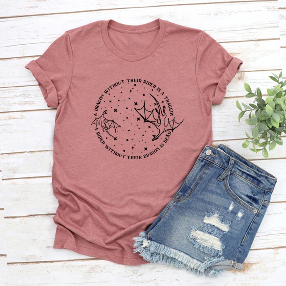 Fourth Wing T-Shirts Basgiath War College Shirt Damen Kurzarm T-Shirts Rundhalsausschnitt Dragon Graphic Tee Buchliebhaber Geschenk XXXL