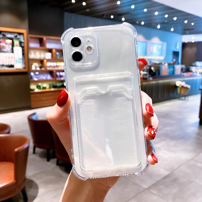 Transparente Handyhülle mit Kartensteckplatz und Halter für Xiaomi 13T Pro Hülle Redmi Note 12 11 10 9 8 Pro 13C 12C Poco X5 X3 Pro M5 Cover For Xiaomi 13 Pro