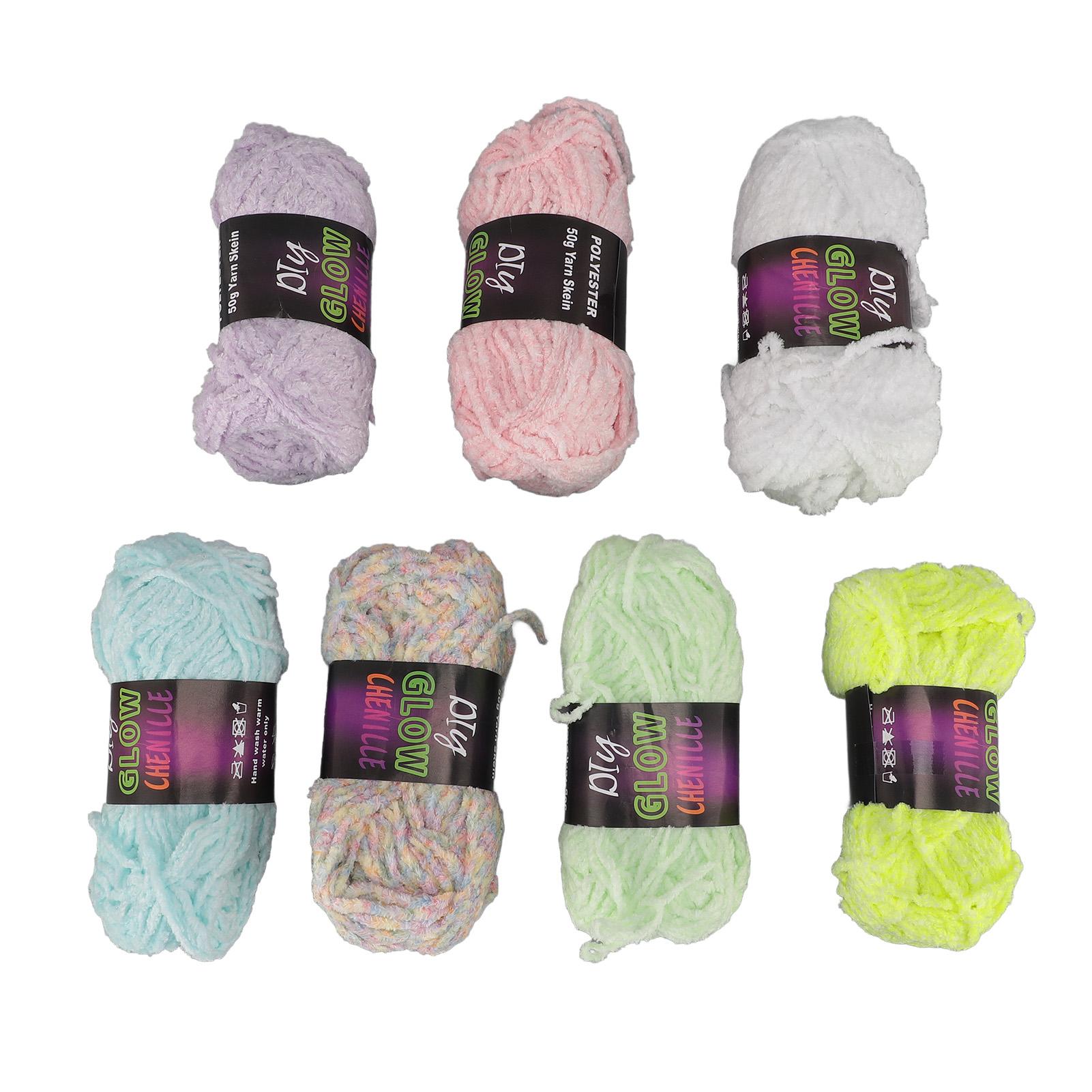 7 Stück Häkelgarn 3mm Dicke Leuchtendes Weiches Garn Multifunktionales Strickgarn für Kleidung Spielzeug