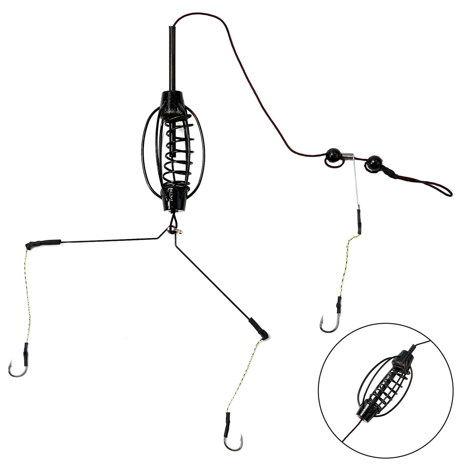 Haken Köder Käfig Inline Method Feeder Käfig Rig Set Grob Karpfen Angeln Werkzeug Set 50g