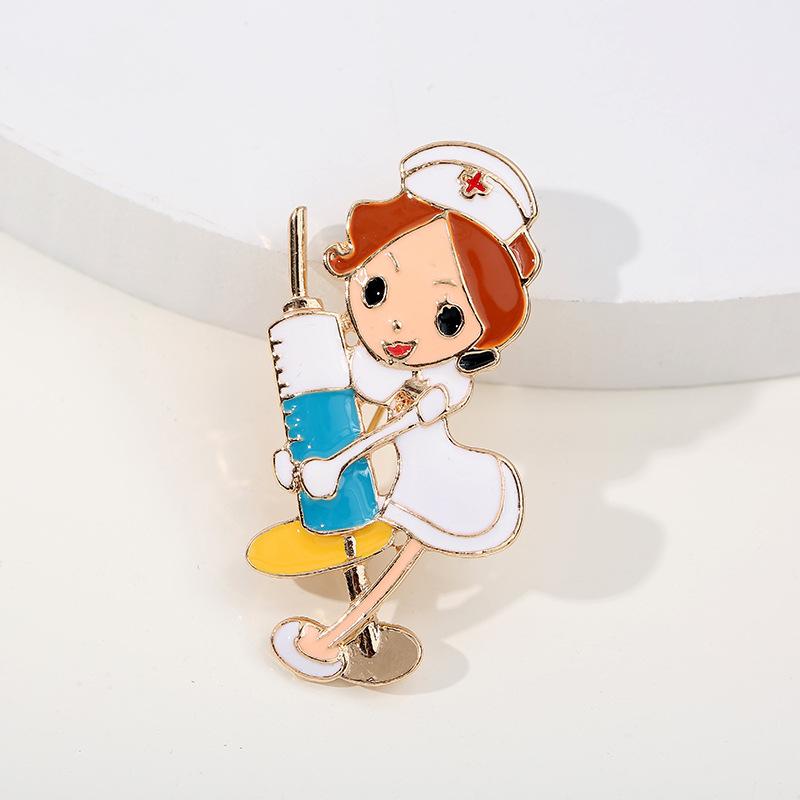 Niedliche Emaille Krankenschwesternform Anstecknadeln Damen Brosche Modeschmuck Medizinstudent Krankenschwester Geschenk Reversnadeln Abzeichen Geschenk