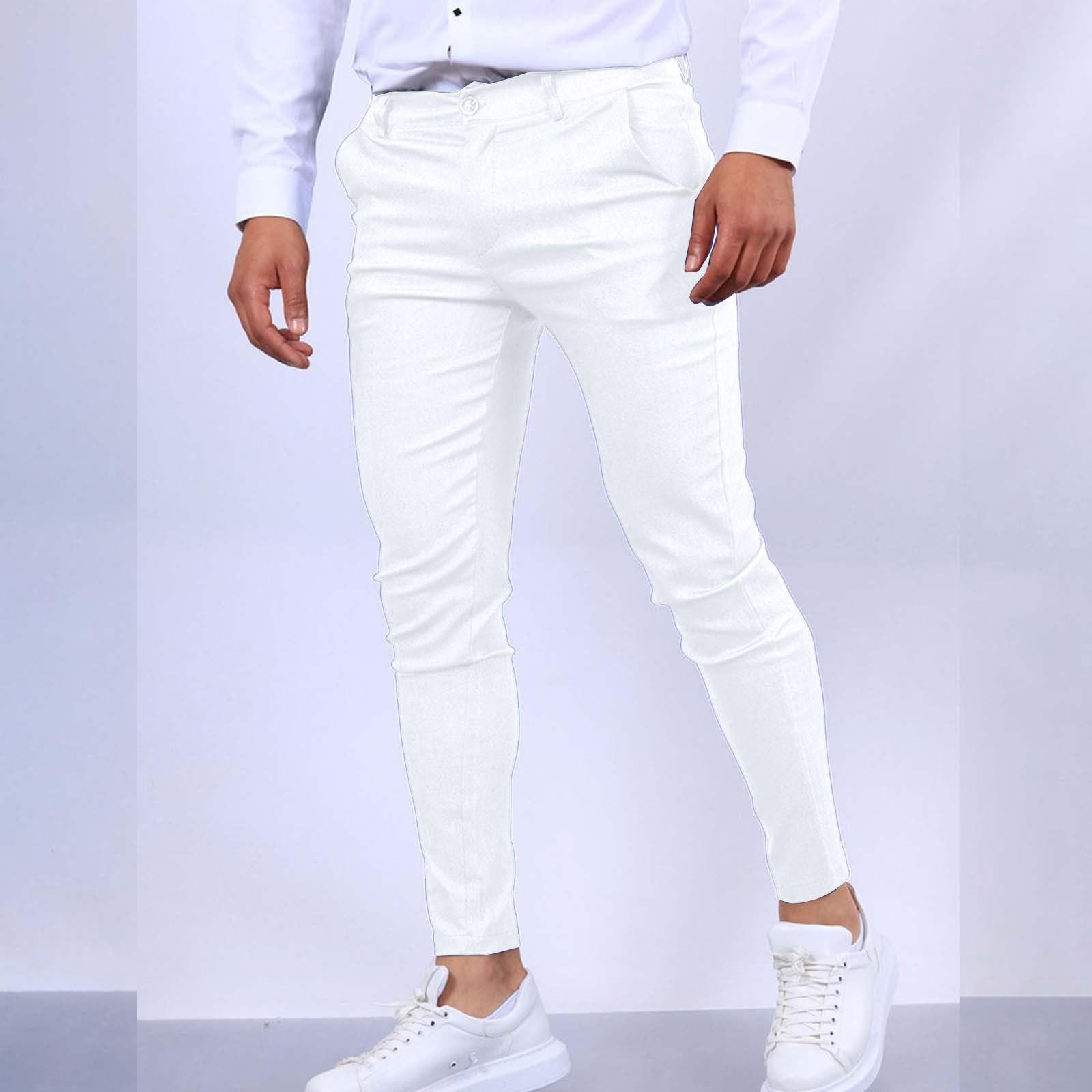 Herren Cargo Hose Hose Lässig Jogger Anzughoser Mit Hose Slim Hose M weiß