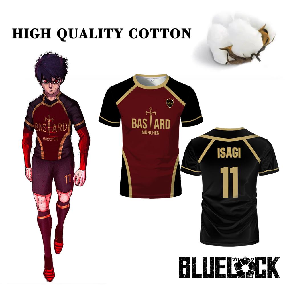 Blue Lock Trikot Bastard München Japanischer Anime Cosplay Oberteile ISAGI KAISER Herren T-Shirts Kinderkleidung 5XL brown